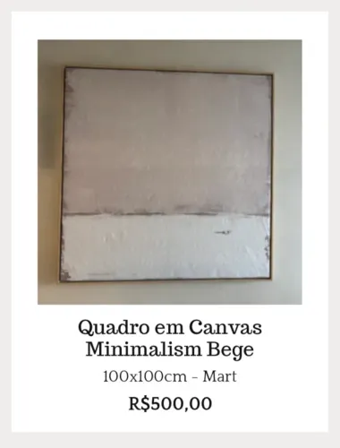 Quadro em Canvas Minimalism Bege 100x100cm - Mart