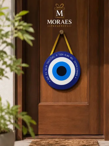 ? Placa Olho Grego 20cm em MDF. Proteção, boas energias e decoração elegante
