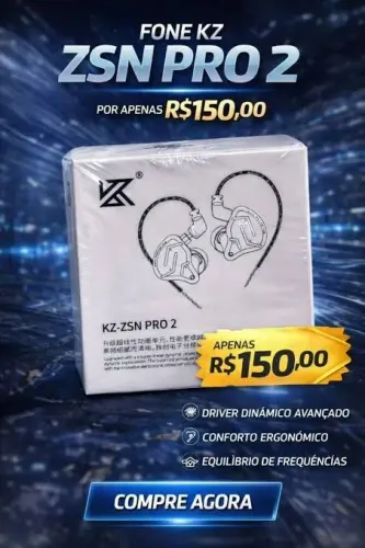 KZ-ZSN PRO 2 1BA 1DD Hybrid Drive HiFi Metal Preto 1