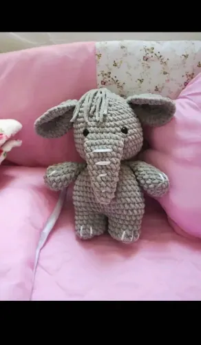 Boneco crochê amigurime elefante