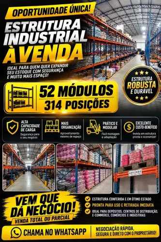 PORTA PALLET 314 posição 52 módulos longarina 2.10 montante 3,5