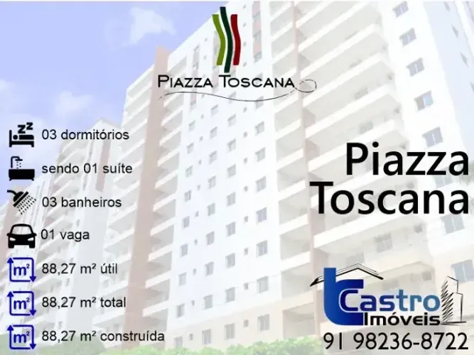 Entrega de imediato! PIAZZA TOSCANA. 3/4. 1 vaga. W389