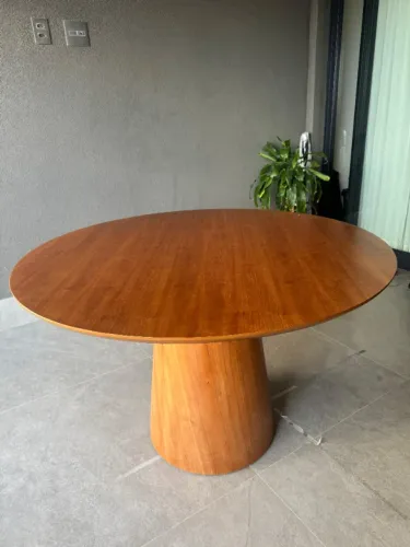 Mesa de jantar redonda madeira 1,20m