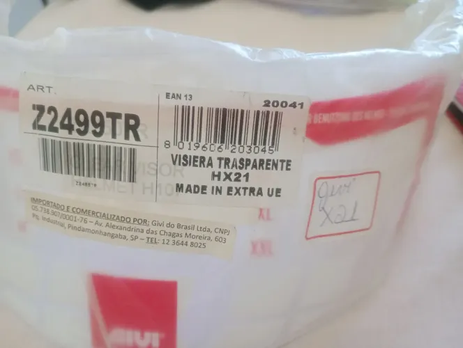 VISEIRA TRANSPARENTE ORIGINAL PARA CAPACETE GIVI ESCAMOTEÁVEL X21 