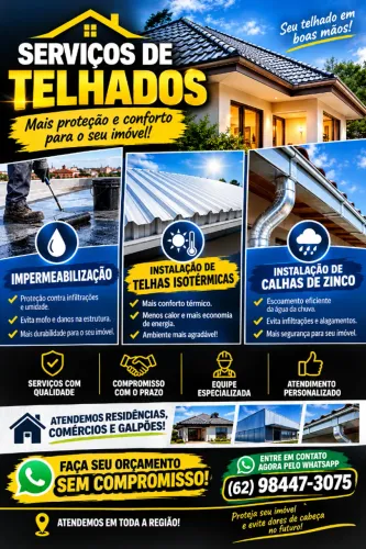 Calhas, telhas isotermica, impermeabilização