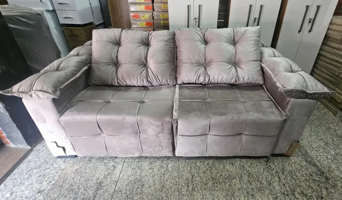 Sofá retrátil 2,09 com almofadas / NOVO / ENTREGAMOS 