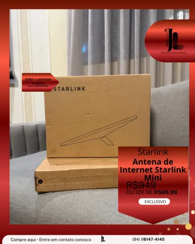 ANTENA DE INTERNET STARLINK MINI, LACRADO, EXCLUSIVO!