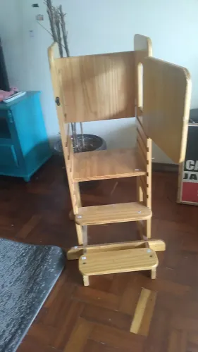 Torre de Aprendizagem Montessori em Madeira - Regulável