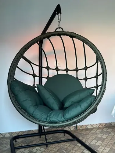 BALANÇO NINHO DE CORDA NÁUTICA + SUPORTE 