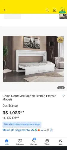 Cama Solteiro Retrátil Framar