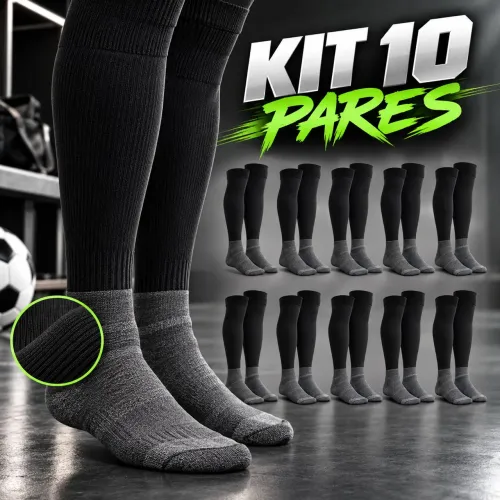 Kit 10 Pares Meião Futebol Unissex