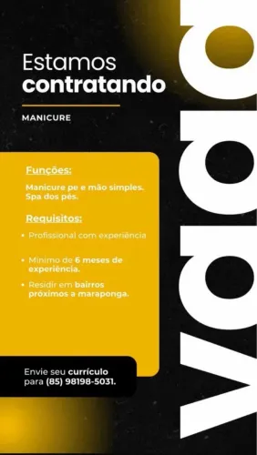Vaga para manicure 