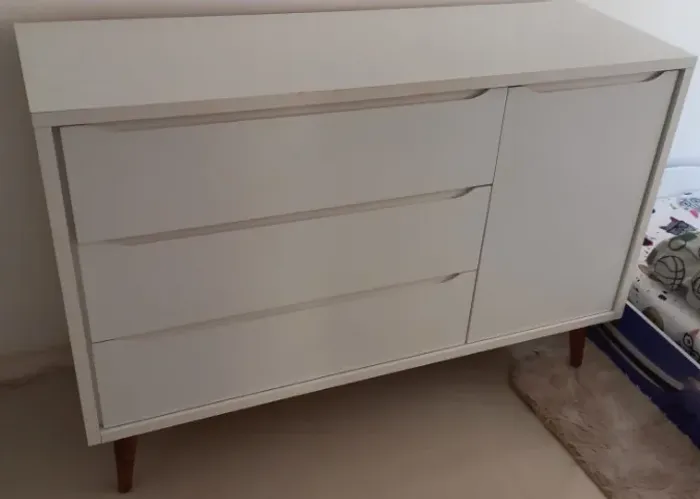 Quarto Bebê Completo Theo/Classic Branco Fosco - Reller