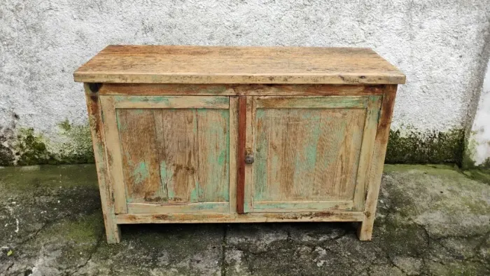 Armário Antigo Balcão Madeira Maciça 90 X 140 X 55