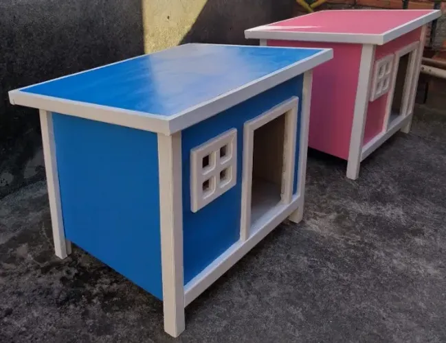 Casinhas Pets Personalizadas em Madeira