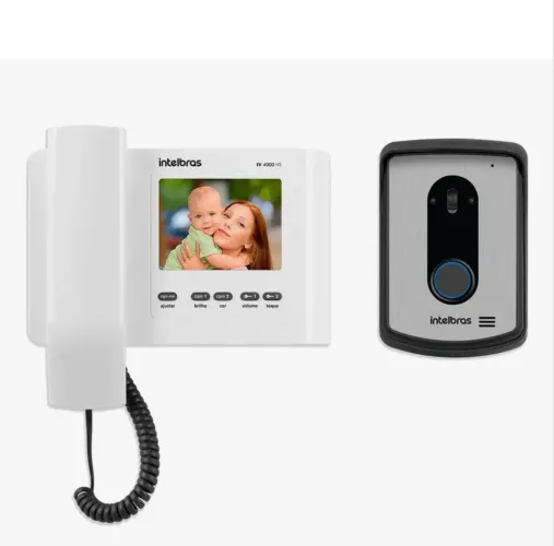Kit Vídeo porteiro Intelbras IV 4000 HS módulo interno e externo
