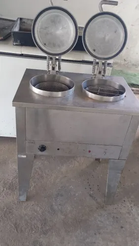 Fritadeira para frango frito duas cubas elétrica
