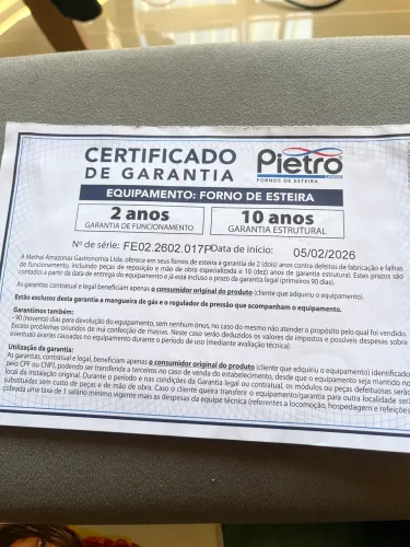 Vendo forno esteira totalmente novo e com garantia 