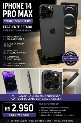 iPhone 14 Pro Max 128GB - Space Black