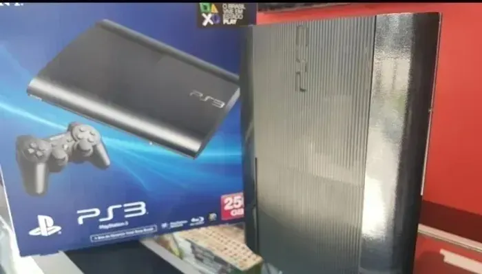 Playstation 3 Ultra-Slim Novíssimo/Destravado com 2000 Jogos Lançamentos (Loja GameStop)