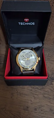 Relógio Technos com Pulseira de Couro Marrom 