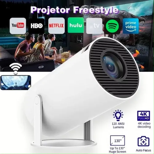 Projetor HY300 Original Portátil Smart Android Som embutido 4k full<br>4K Ultra HD HDMI Wifi