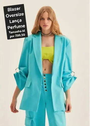Blazer Oversized Lança Perfume - Azul