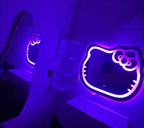 Espelho Led Touch Da Hello Kitty
