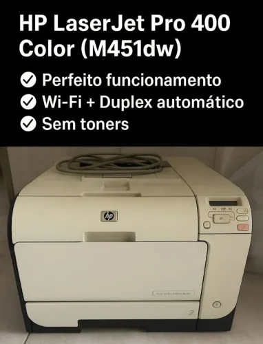 Impressora HP LaserJet Pro 400 M451dw Color (Sem toner)