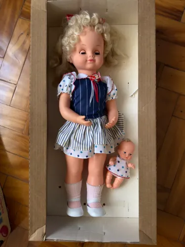 Boneca Antiga Mãezinha Estrela Com Bebê (nova)