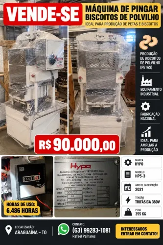 Máquina: Pingadeira industrial de biscoitos de polvilho