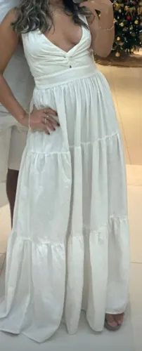 VESTIDO BRANCO LINHO LONGO
