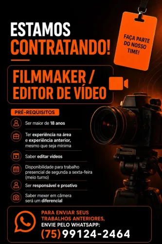 Vaga para Filmmaker/editor de vídeo