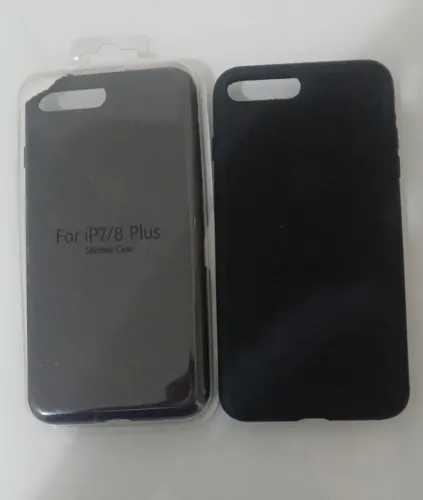 Capa Silicone Case para iPhone 7 Plus / 8 Plus (Preta) - Nova!