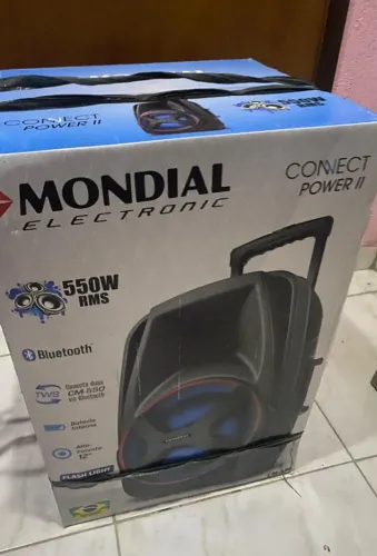 Caixa Amplificada Mondial 550W RMS com USB/SD/MICROFONE/AUX/RÁDIO-FM/BLUETOOTH