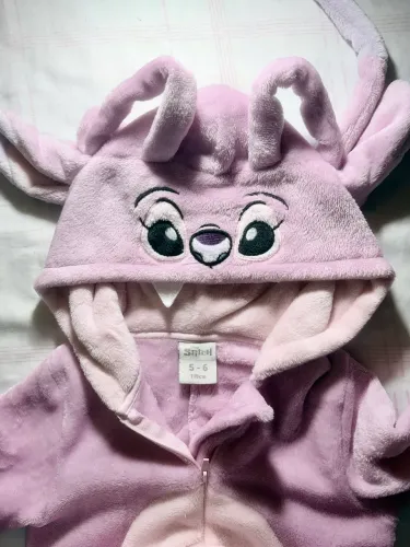 Fantasia e pijama Stich (LILO) Rosa - 5 - 6 anos com capuz