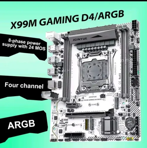 PLACA MAE X99 JGINYUE ARGB . PLACA ROBUSTA COM 8 FASES.