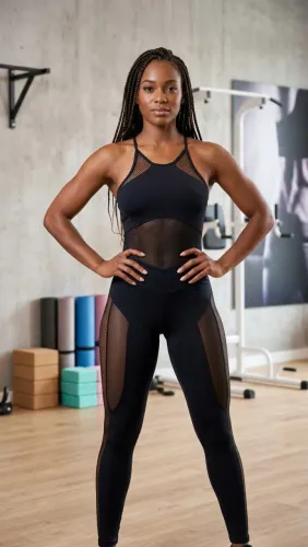 Macacão fitness Marca People Fit preto tam m