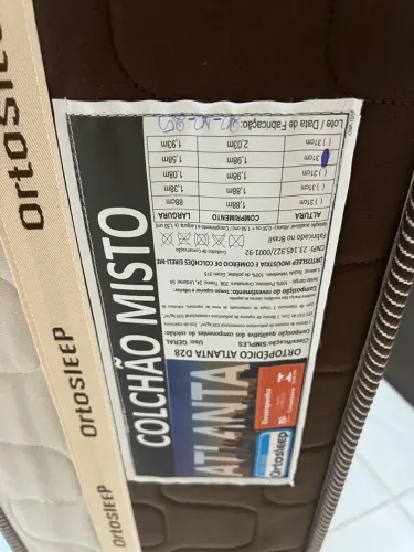Colchão ortopédico pouco tempo de uso