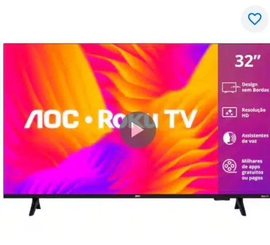 Vende-se uma tv de 32 polegadas AOC Roku smat