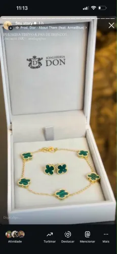Conjunto Trevo em Ouro 18k 750