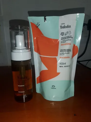 Kit natura espuma de banho e hidratante macadâmia 