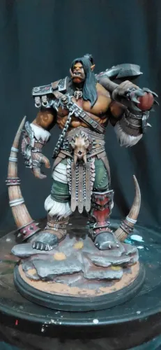 Estátua Grommash Orc World Of Warcraft Warcraft Resina Pintura Manual Action Figure