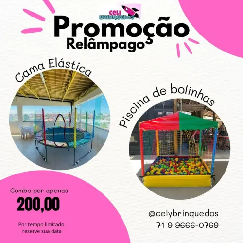 Combo - cama elástica e piscina de bolinhas