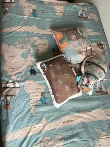 kit berço grão de gente teddy pelo mundo