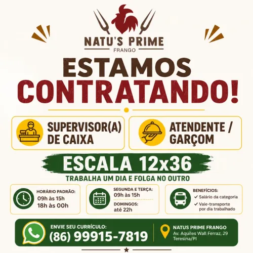 Vaga de emprego - caixa / garçom 