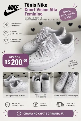 Vendo Tenis Nike Courter Vision Alta Original