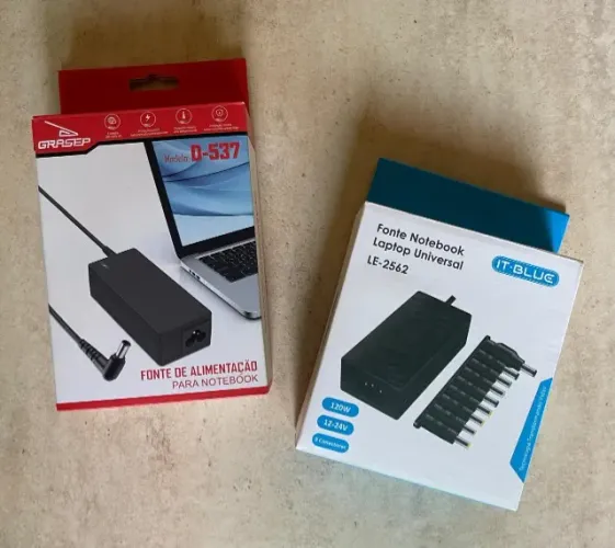 Fonte Universal Notebook 12-24v 120w 8 Conectores Inova Cor Preto - NOVO