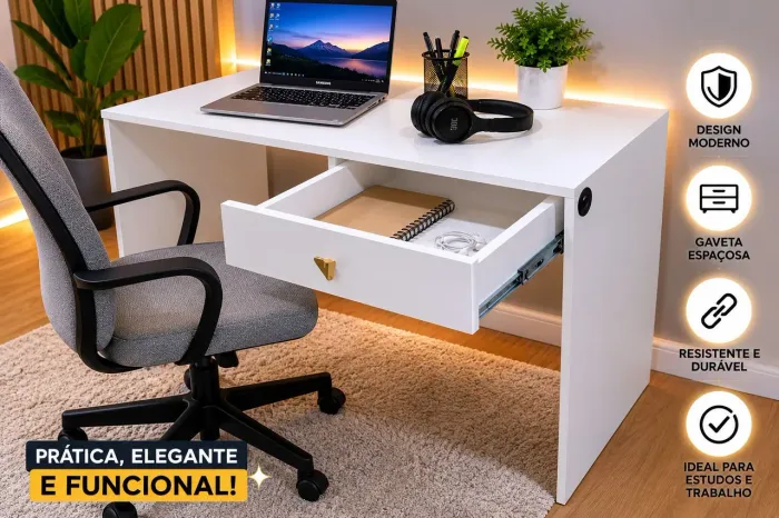 MESA MDF C' GAVETA FRETE GRÁTIS!