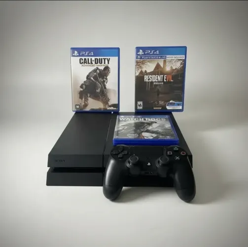 PlayStation 4 Standard + 2 Controles + 4 Jogos